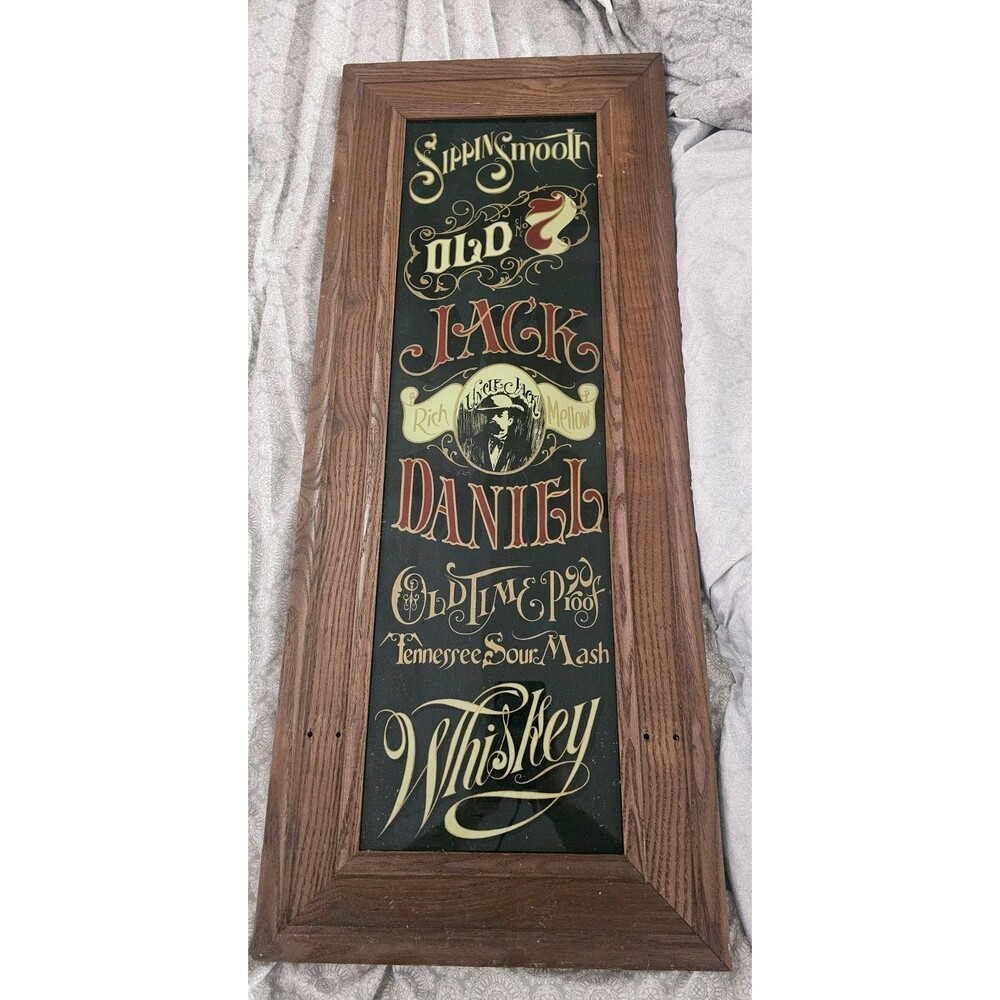 Jack Daniel’s Old No. 7 Advertising MIRRORED Distillery ~35" TALL X 14" WIDE